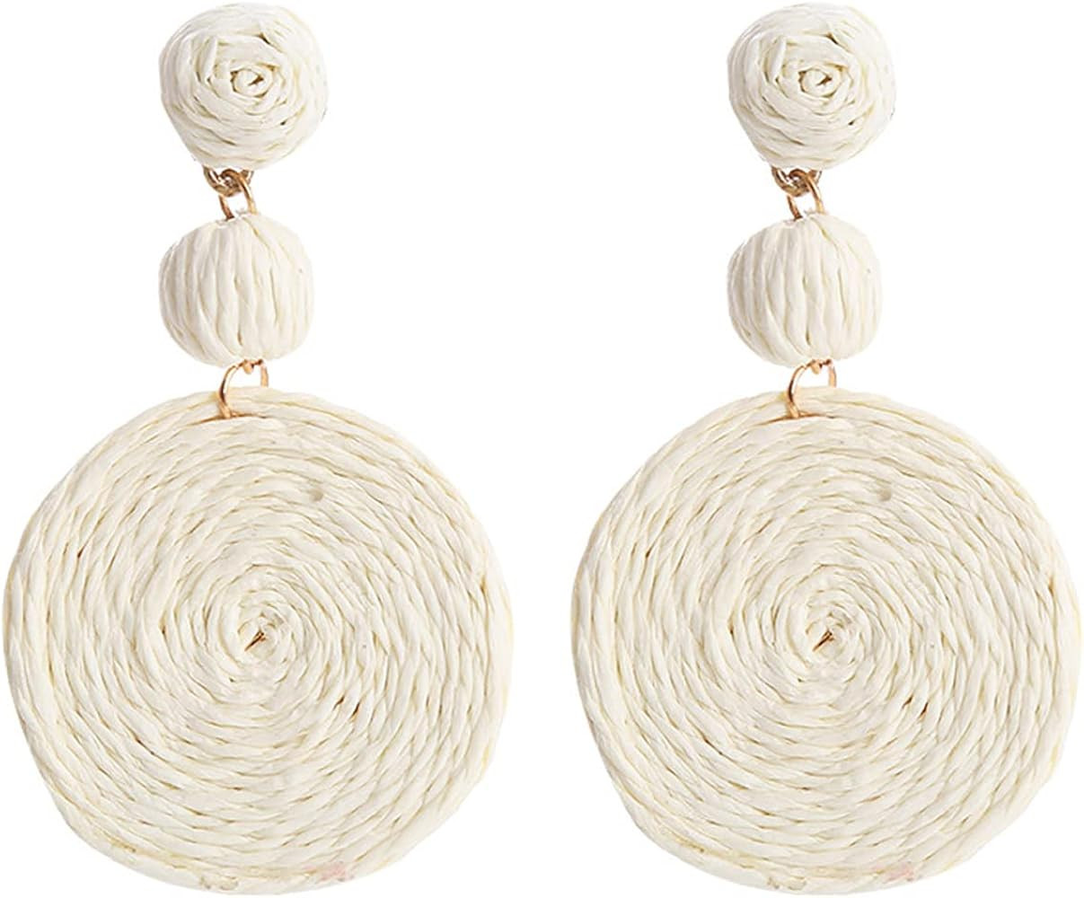 Rattan Earrings for Women Girls Straw Earrings Lightweight Statement Earrings Rattan Drop Dangle ... | Amazon (CA)