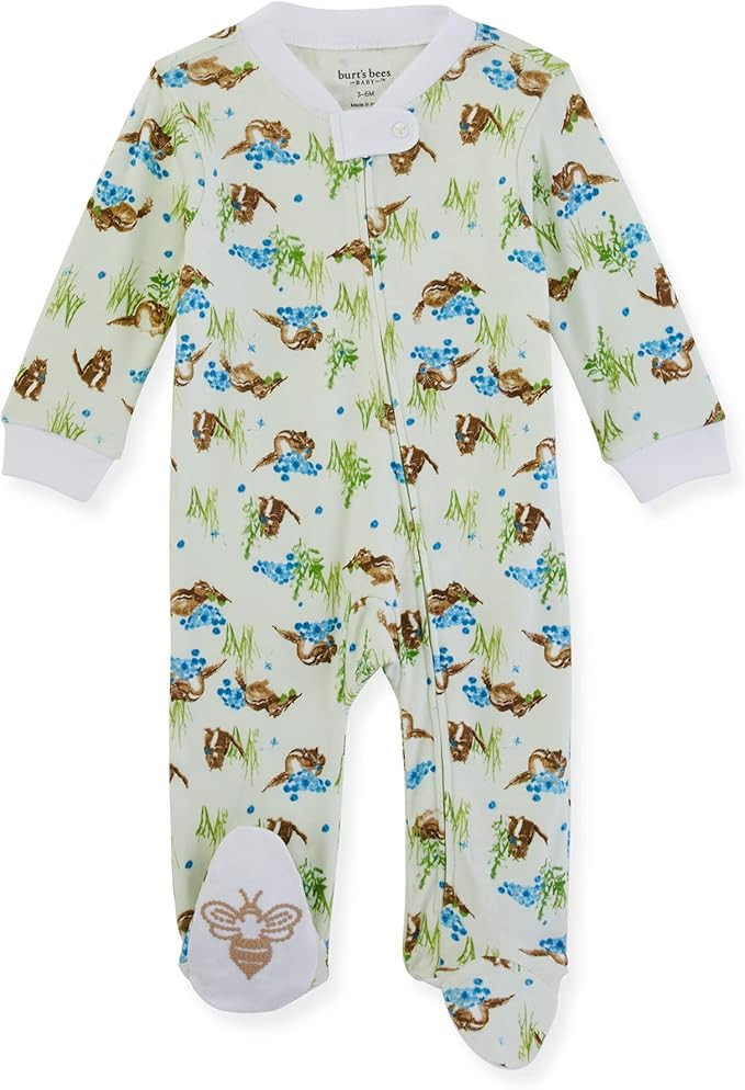 Burt's Bees Baby baby-boys Sleep and Play Pjs, 100% Organic Cotton One-piece Zip Front Romper Jum... | Amazon (US)