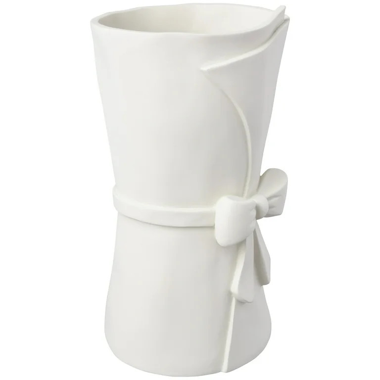 Easter Large White Resin Vase with Bow, 9.84 in, by My Texas House | Walmart (US)