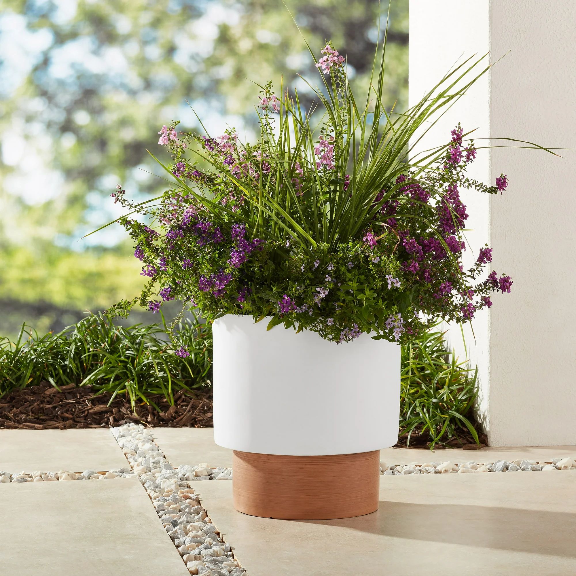 Better Homes & Gardens 14in Laurie White Resin Planter | Walmart (US)