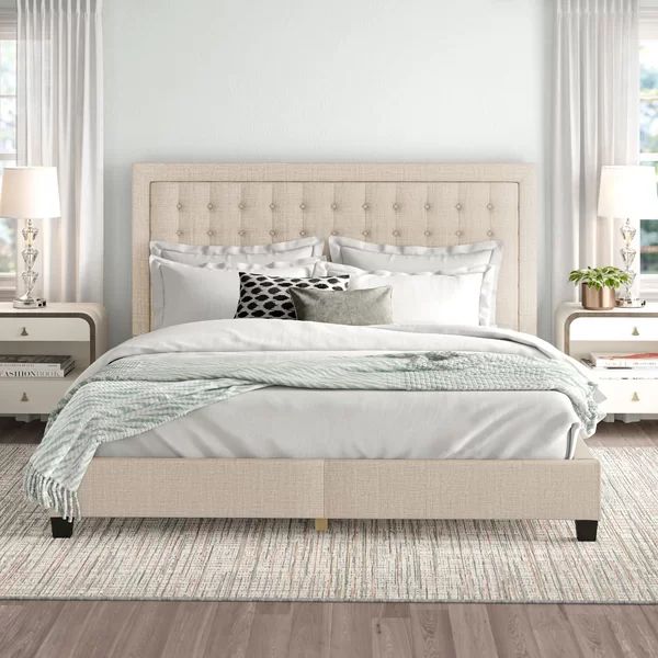 Isolde Grid-tufted Upholstered Panel Bed | Wayfair North America