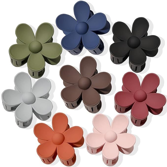 Flower Hair Clips 8PCS Hair Claw Clips Nonslip Large Claw Clips Strong Hold Durable for Women Thi... | Amazon (US)