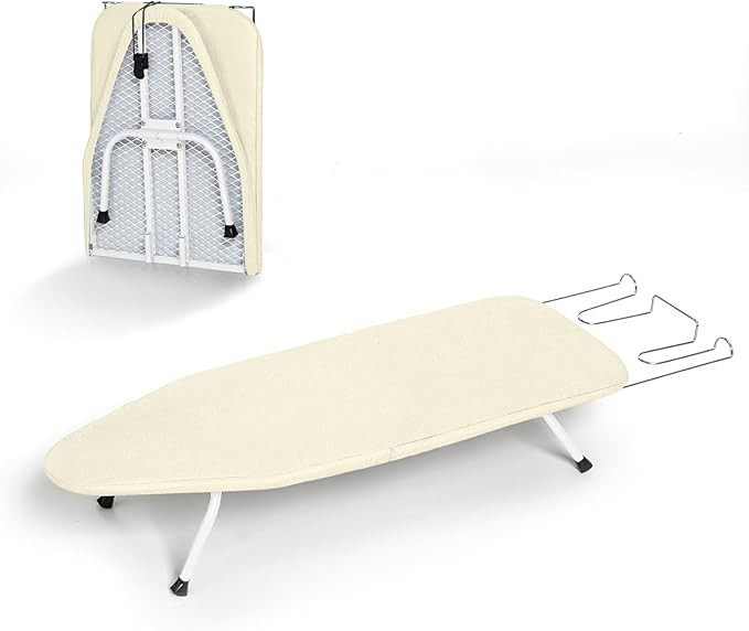 Metal Small Ironing Board Tabletop 31x12, RAINHOL Countertop Mini Iron Board Foldable with Cotton... | Amazon (US)