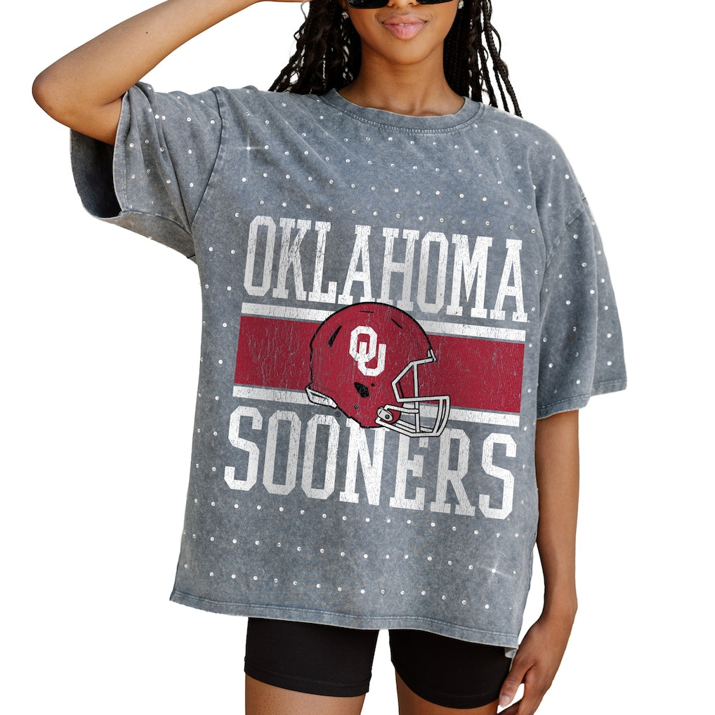 Oklahoma Sooners Gameday Couture Women's On the Ball Oversized T-Shirt - Gray | Fanatics
