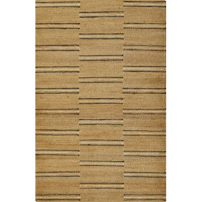 Erin Gates By Momeni Crescent Broken Stripe Natural Hand Woven Jute Area Rug | Wayfair North America