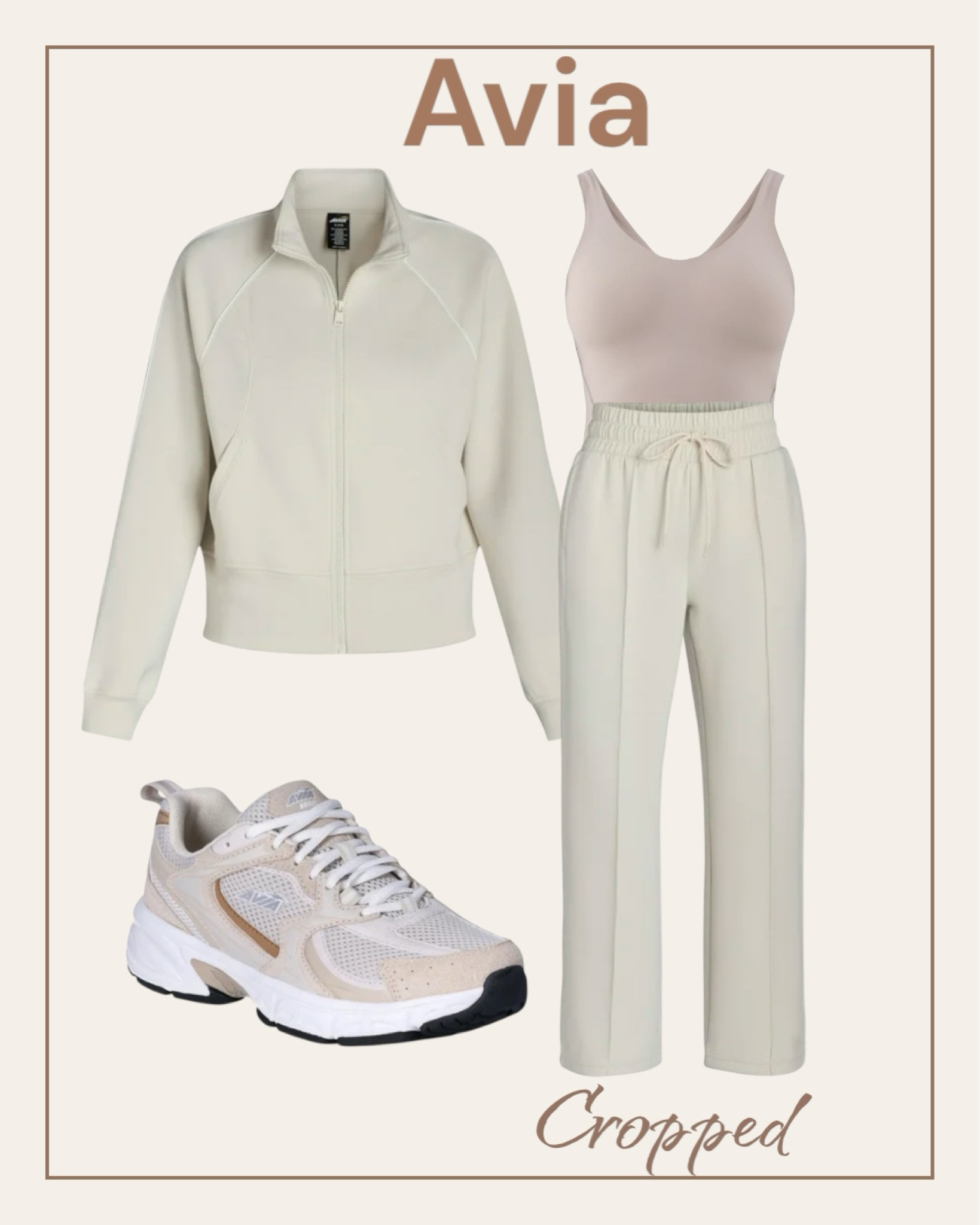 Avia light tan jogger outfit from Walmart. Cute beige affordable sneakers too. 
#joggers

#LTKActive #LTKfindsunder50