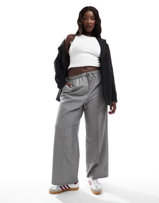 ASOS DESIGN Curve tailored pull on trouser in grey | ASOS (Global)