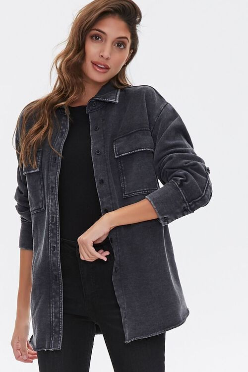 Fleece Dolphin-Hem Shacket | Forever 21 (US)