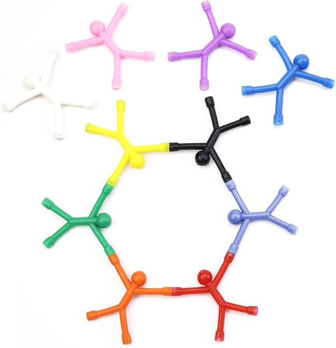 JJJ 10 Pcs Flexible Fridge Magnets - Humanoid Magnetic Toys Colorful Fidget for Hobbies Crafts Sc... | Amazon (US)