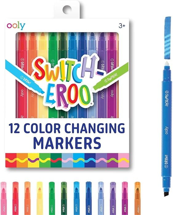Ooly 12 Pack Switch-eroo Color Changing Markers, Dual Tip Markers for Kids, Double Ended Chisel T... | Amazon (US)