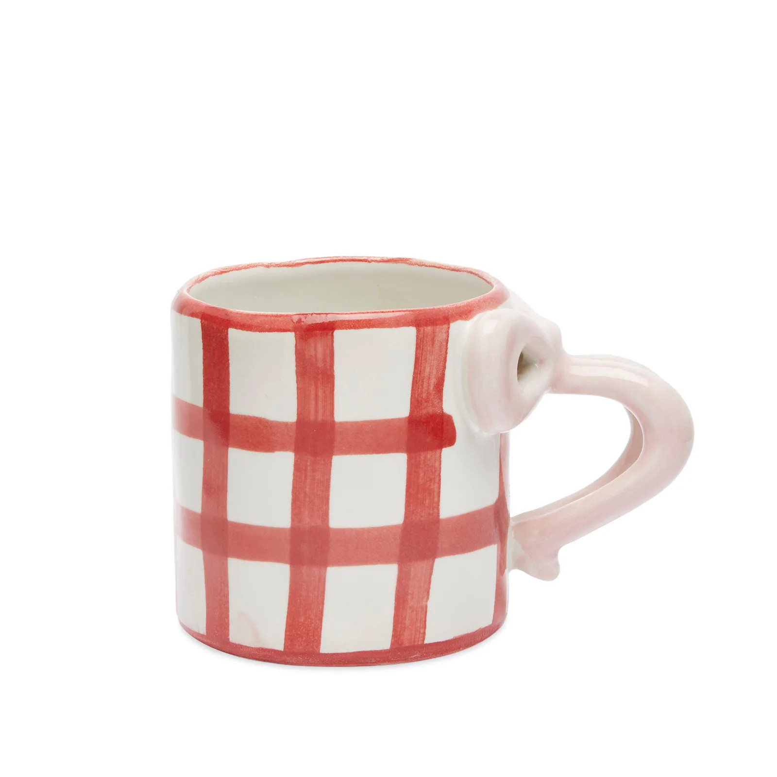 Damson Madder Women's Gingham Bow Mug Red Gingham | END. Clothing