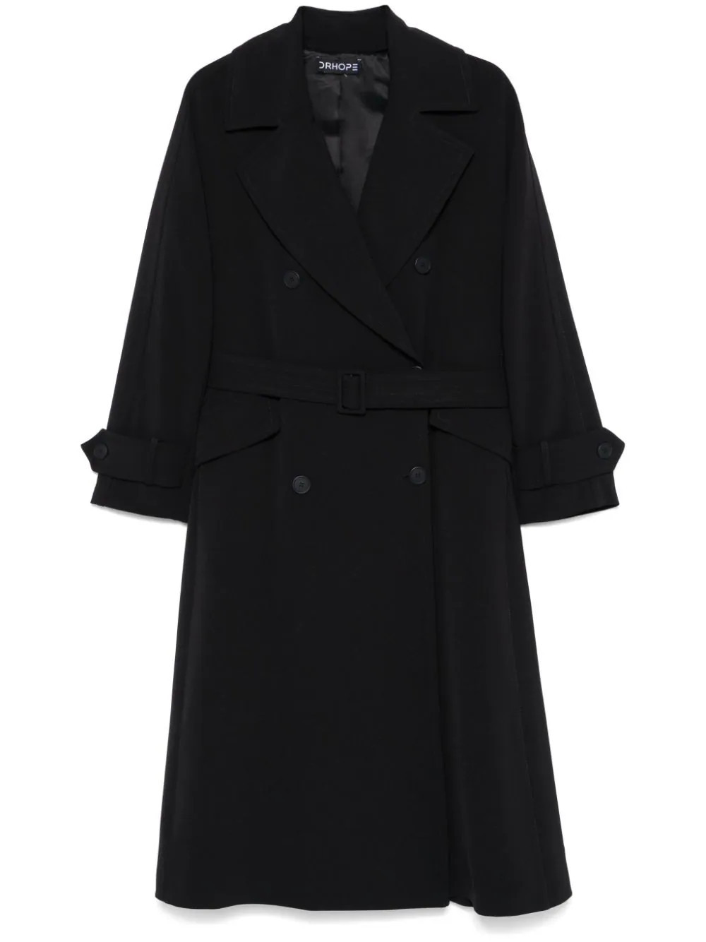 DRHOPE belted trench coat - Black | Farfetch Global