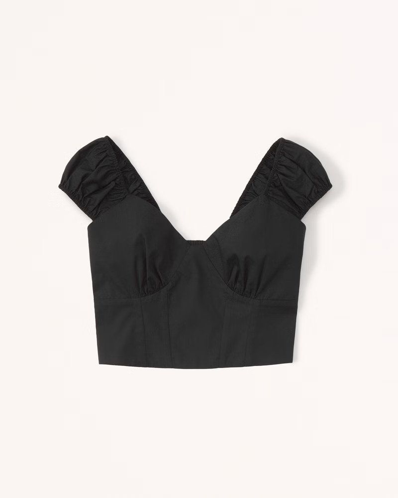 Women's Cap Sleeve Poplin Top | Women's Tops | Abercrombie.com | Abercrombie & Fitch (US)