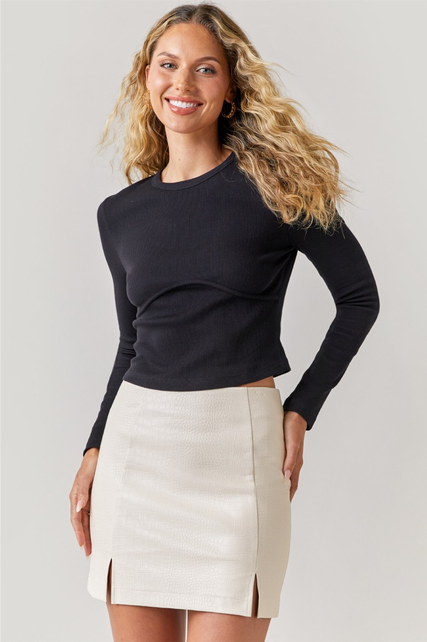 Gracie Vegan Leather Slit Mini Skirt | Francesca's