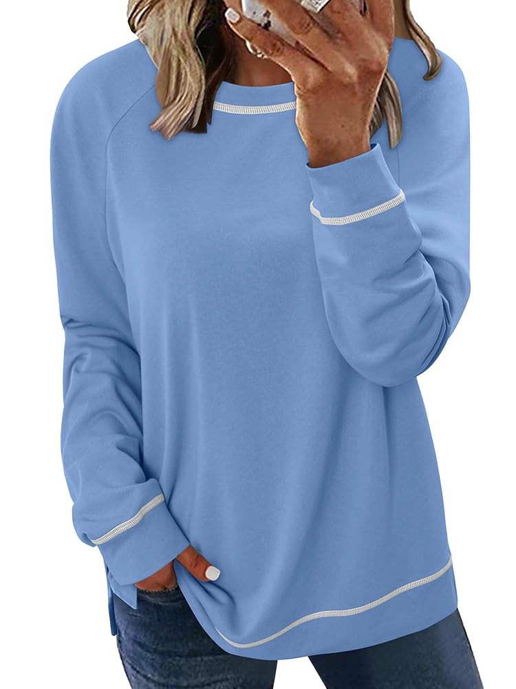 KISSMODA Women's Oversized Sweatshirts Crew Neck Long Sleeve Shirts Casual Loose Pullover Tops 20... | Amazon (US)