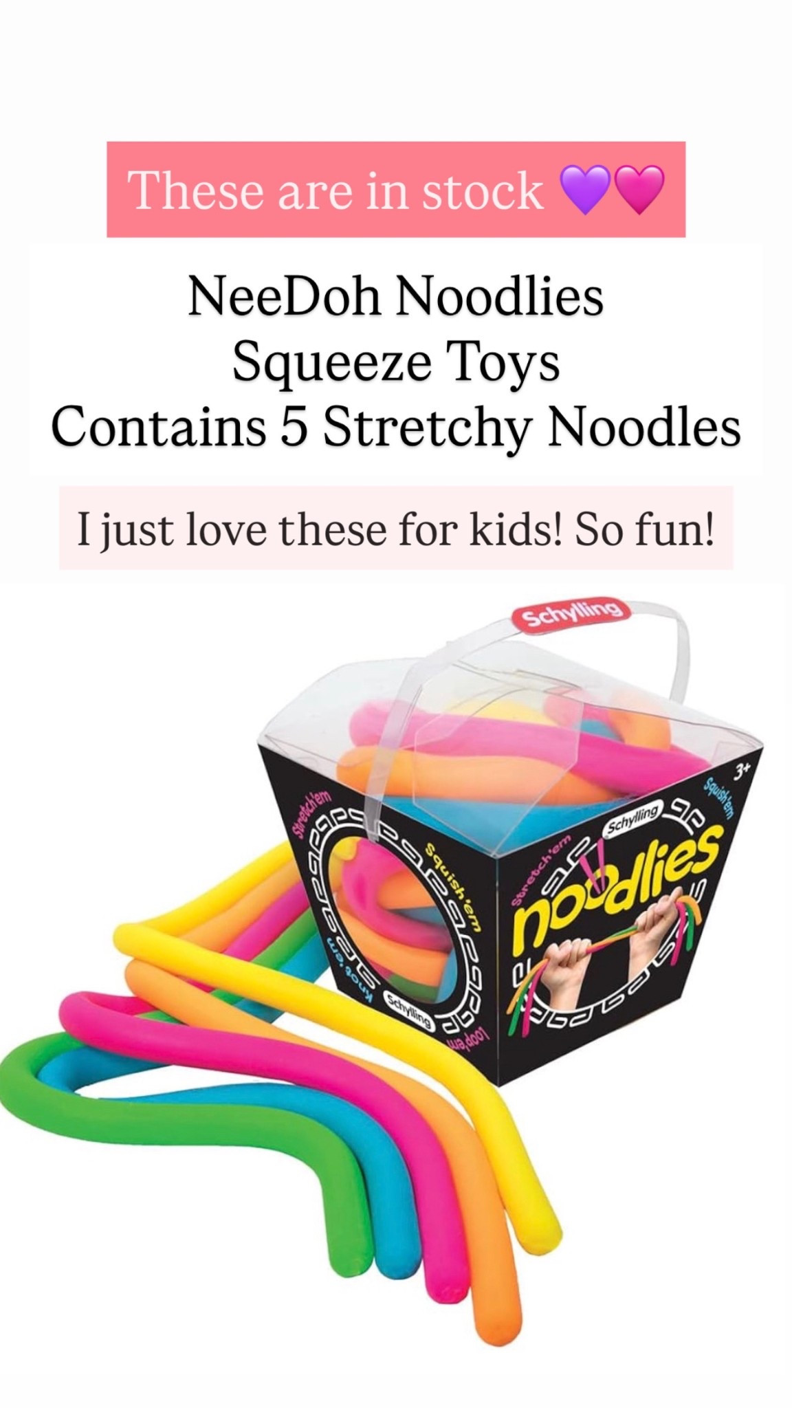 NeeDoh Noodlies - Sensory Squeeze Toy - Contains 5 Stretchy Noodles

#LTKKids