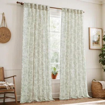 Floral Sheer Curtains for Living Room, Boho Style Flower Curtains | Wayfair North America