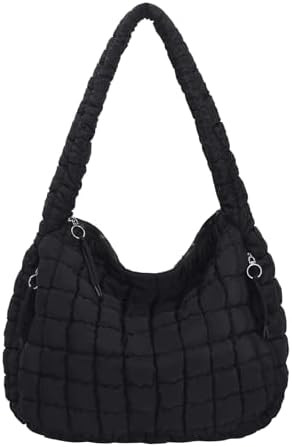 Puffer Tote Bag for Women Large Quilted Carryall Bag Soft Puffy Crossbody Lightweight Shoulder Ha... | Amazon (US)