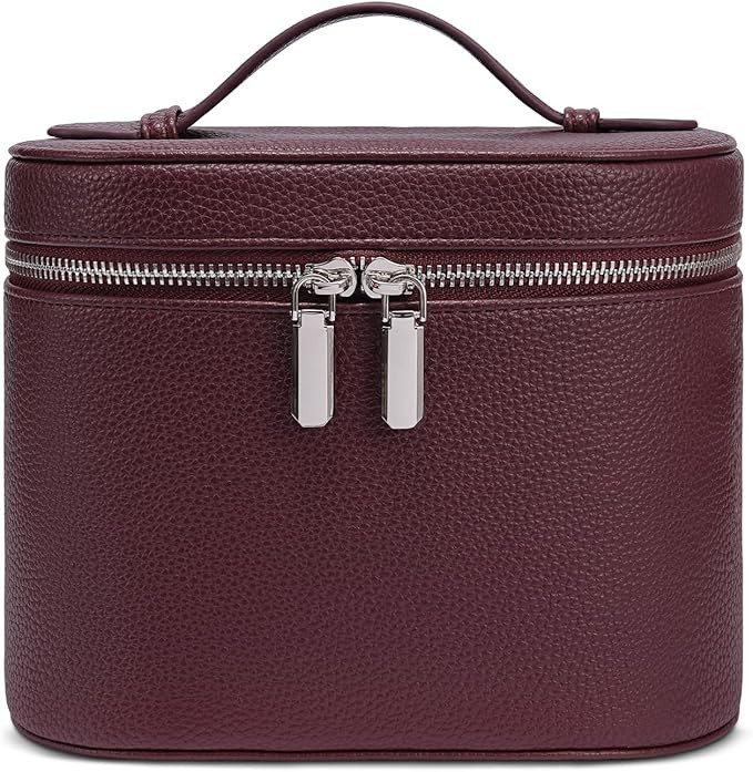 Makeup Bag, Travel Make up Case with Compartments and Handle, Portable Cosmetic Organizer Bags,To... | Amazon (US)