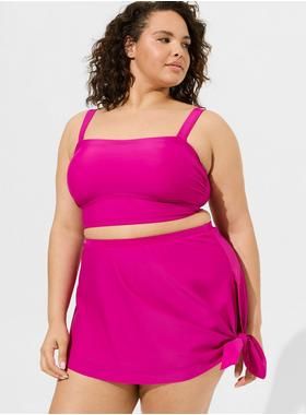 High Rise Mid Length Side Tie Swim Skirt With Brief | Torrid (US & Canada)