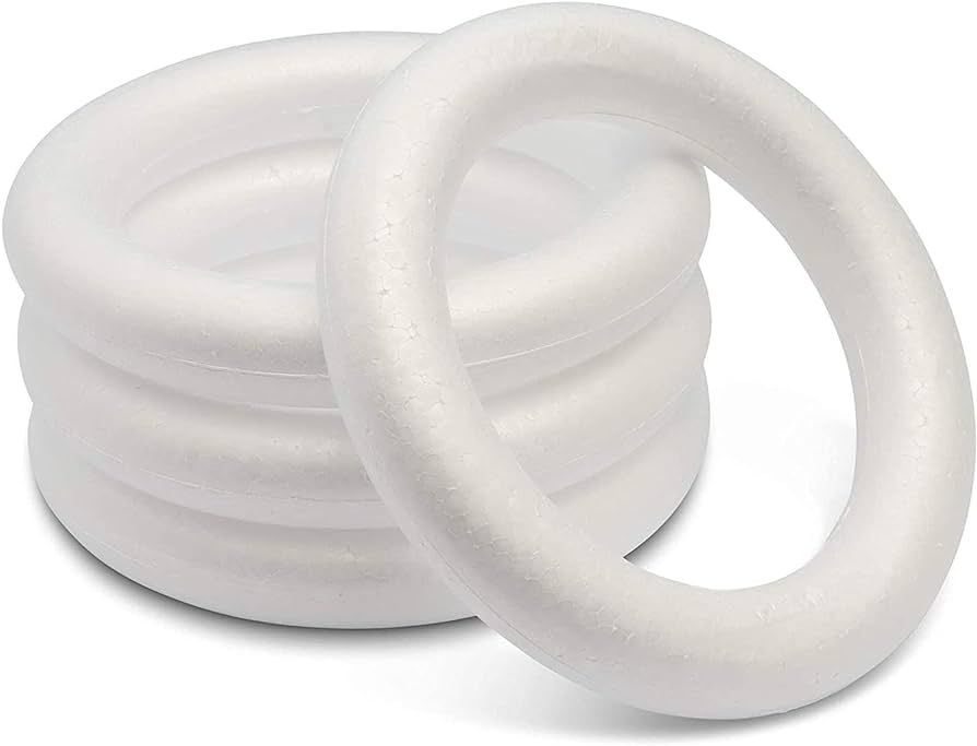 White Foam Wreath Rings for Art and Crafts (10 in., 4 Pack) | Amazon (US)