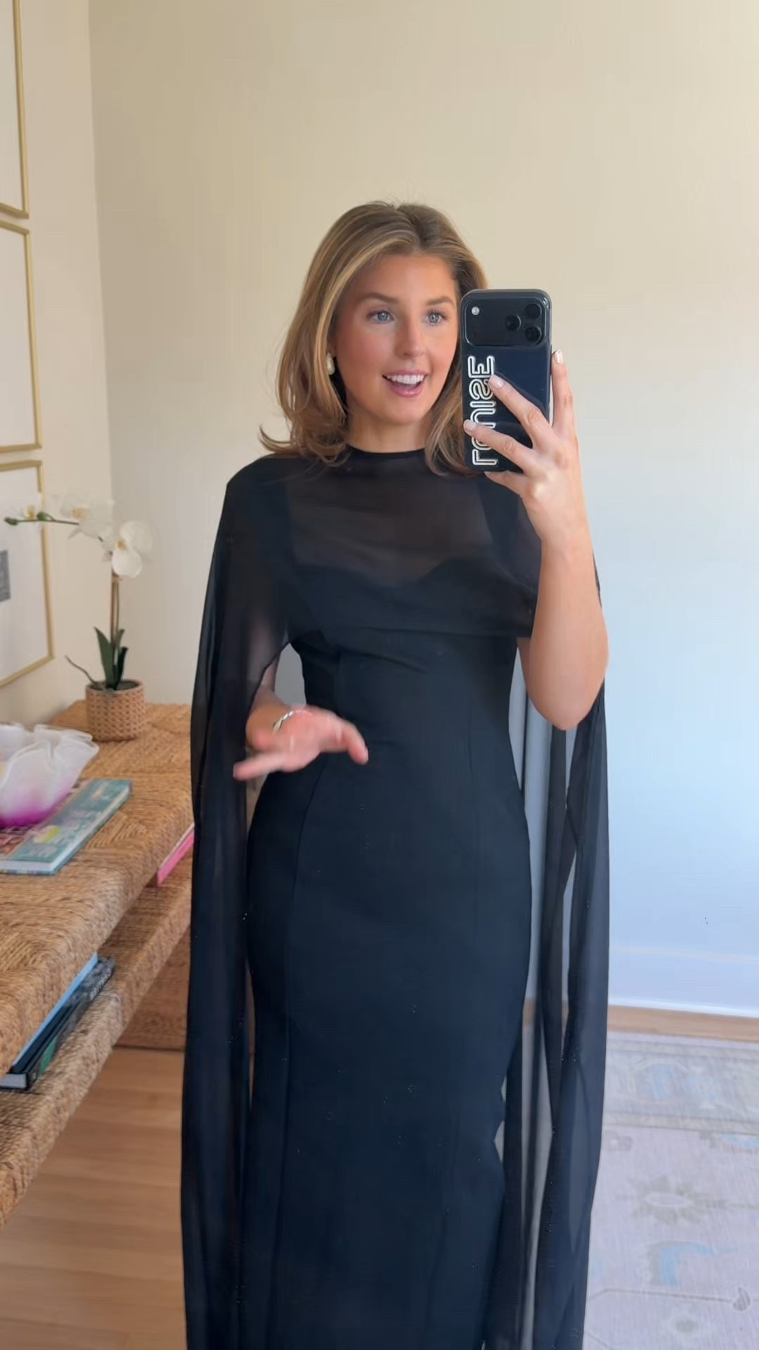 Affordable cape from Amazon! Wearing a S in dress
