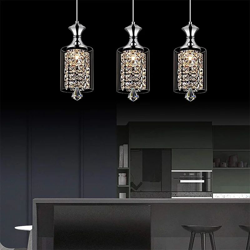 3 Lights Modern Crystal Chandelier Ceiling Lights Pendant Lamp LED Lighting(Square Base) | Wayfair North America