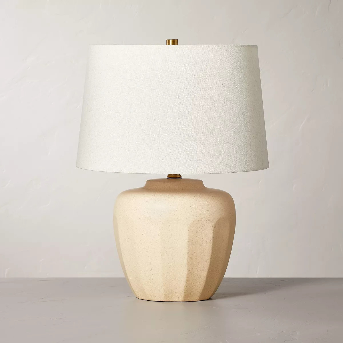 Faceted Ceramic Table Lamp Taupe/Cream (Includes LED Light Bulb) - Hearth & Hand™ with Magnolia... | Target
