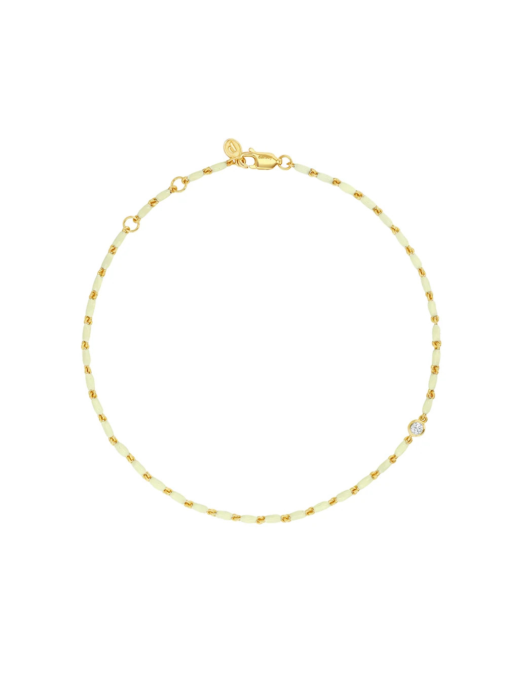 ENAMEL AND MOISSANITE ANKLET IN BEURRE | Dorsey