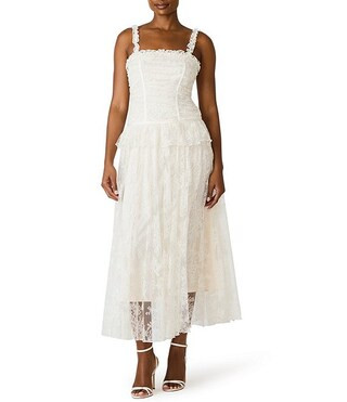 Steve Madden Kennedy Chantilly Lace A-Line Midi Dress | Dillard's | Dillard's