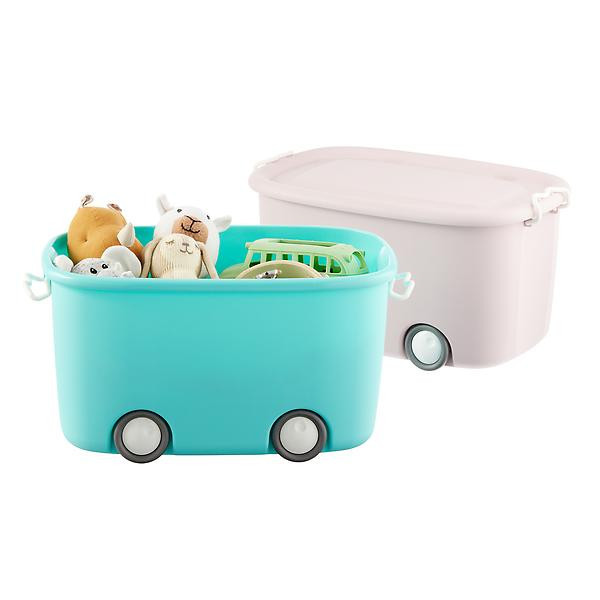 Rolling Toy Storage Bin Soft Pink | The Container Store