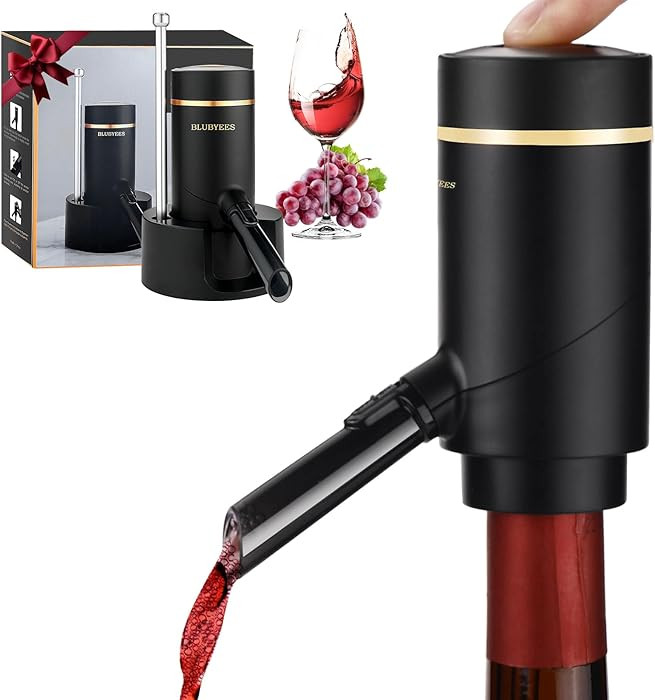 3-in-1 Electric Wine Aerator & Decanter Set with Stand Base - Automatic Pump Dispenser, Retractab... | Amazon (US)