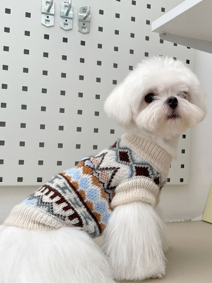 Geometric Pattern Pet Sweater | SHEIN