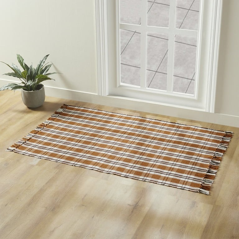 My Texas House Tan Check Indoor/Outdoor Layering Rug, 38" x 58" | Walmart (US)