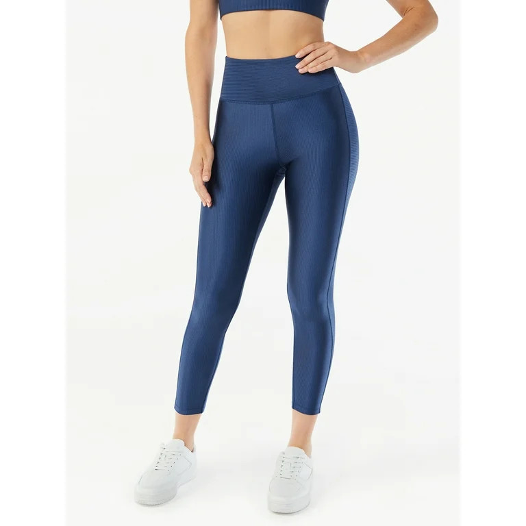 Sofia Active by Sofia Vergara Women's Ribbed Shine 25" Leggings - Walmart.com | Walmart (US)
