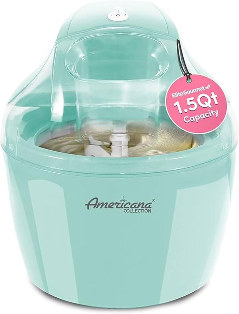 Americana EIM-1400M 1.5 Qt Freezer Bowl Automatic Easy Homemade Electric Ice Cream Maker, Ingredi... | Amazon (US)