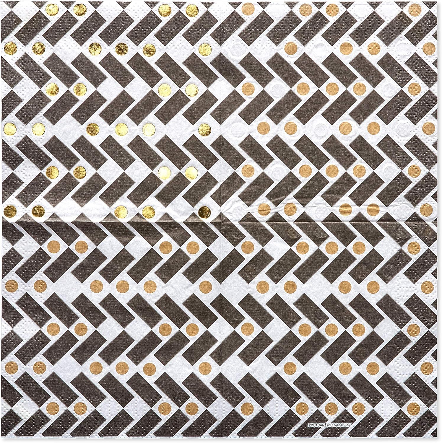 Papyrus Beverage Napkins, Black and Gold (40-Count) | Amazon (US)