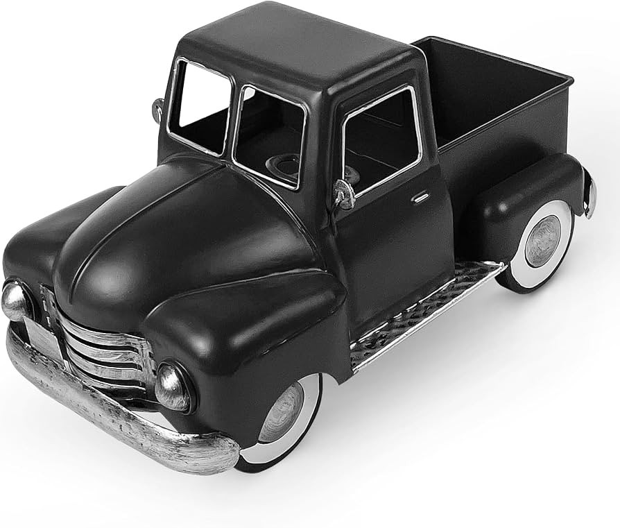 Farmhouse Black Truck Decor, Metal Pickup Farm Trucks Planter | Amazon (US)