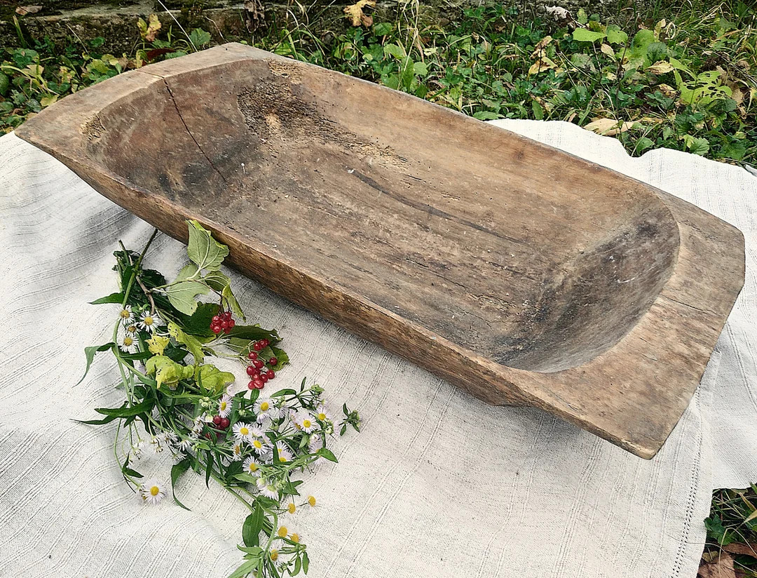 Very old wooden bowl Antique dough bowl Large wood bowl Primitive rustic home decor Country decor... | Etsy (US)