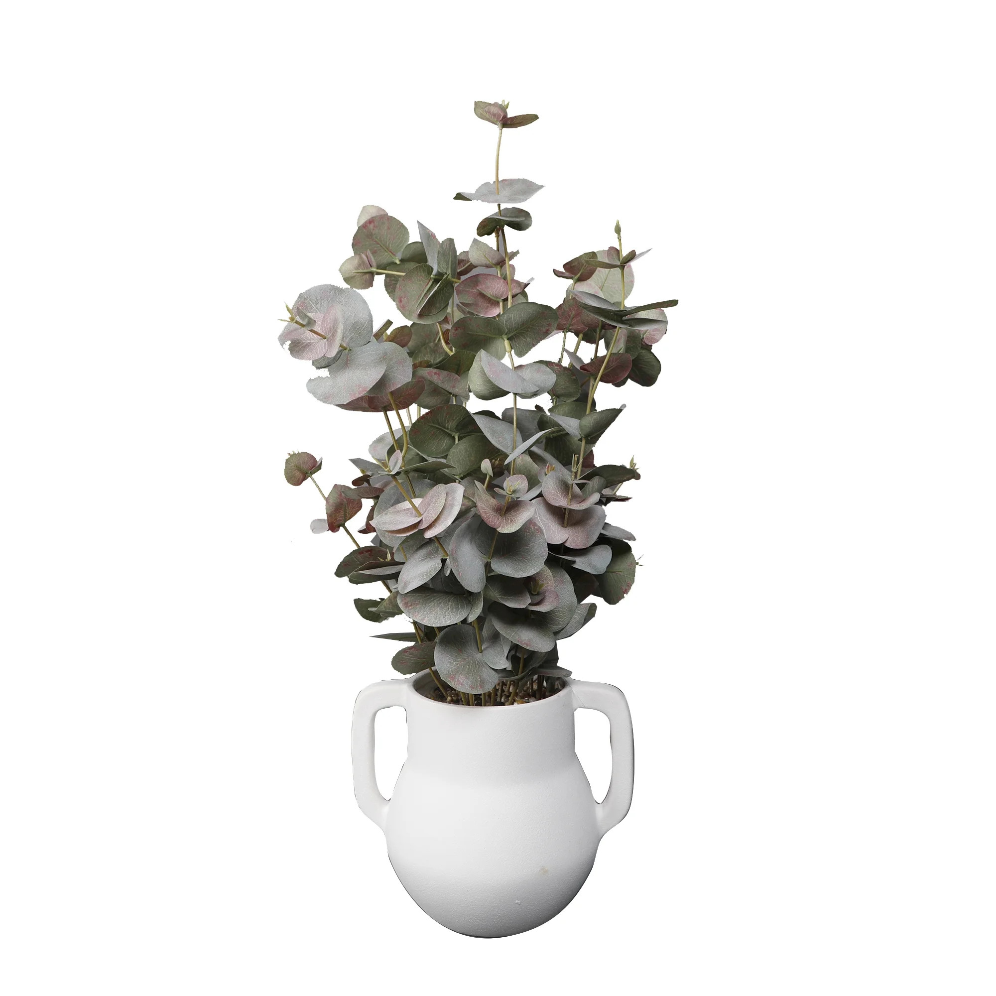 Home Decor Collection 21" Artificial Flora Bunda Eucalyptus in Sand White Ceramic Vase | Walmart (US)