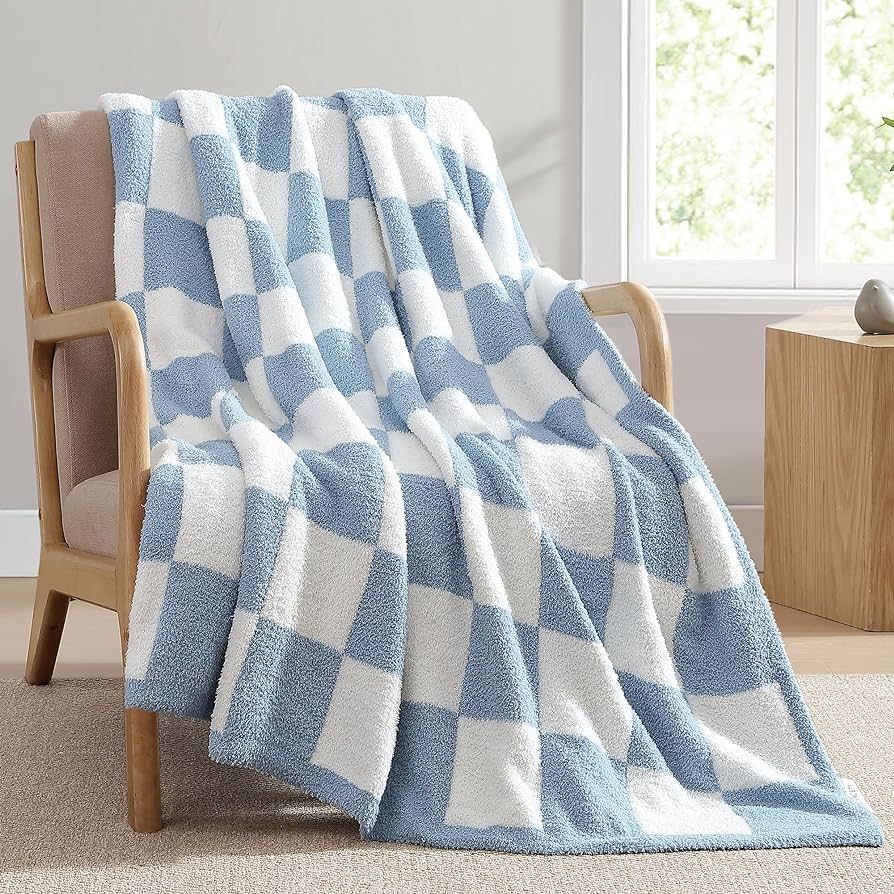 Checkered Throw Blanket for Couch, Bed, Sofa - Reversible Microfiber Soft Cozy and Warm Throws, L... | Amazon (US)