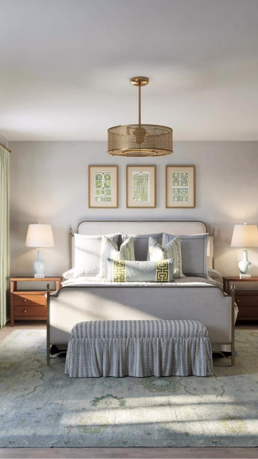 Render of a primary bedroom design! Loving the blues and greens 

#LTKstyletip #LTKsalealert #LTKhome