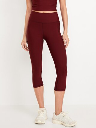 High-Waisted PowerSoft Crop Pocket Leggings | Old Navy (US)