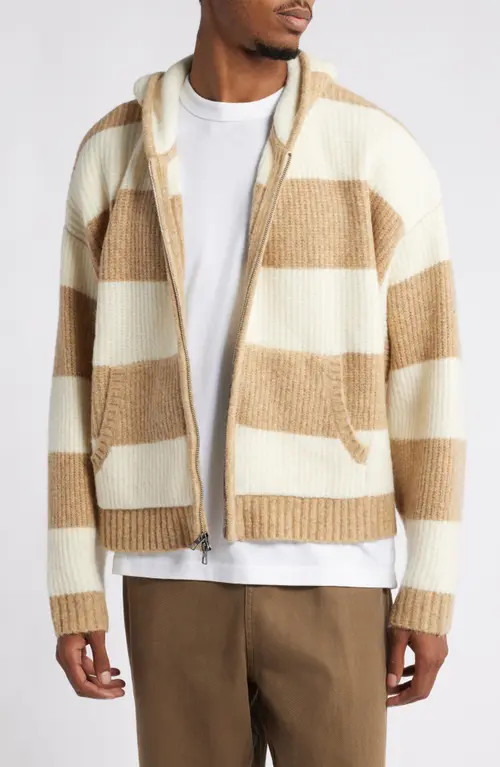 Elwood Stripe Zip Sweater Hoodie in Cobain Stripe at Nordstrom, Size X-Large | Nordstrom