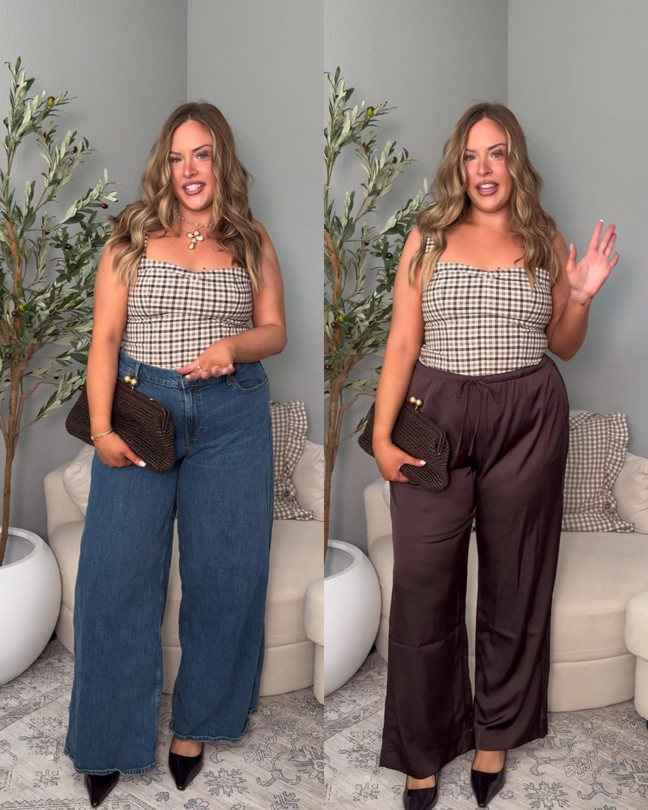 Wearing an XL satin pant & 33L Jean 