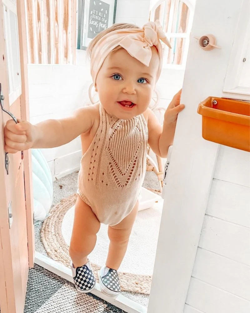 Drake Crochet Halter Romper - Vanilla Cream | Bailey's Blossoms