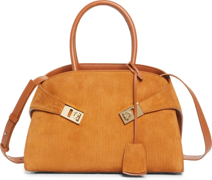 FERRAGAMO Hug Small Suede Top Handle Bag | Nordstrom | Nordstrom