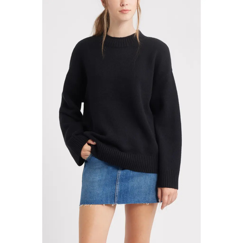 BP. Everyday Easy Cotton Blend Sweater in Black at Nordstrom Rack, Size Large | Nordstrom Rack