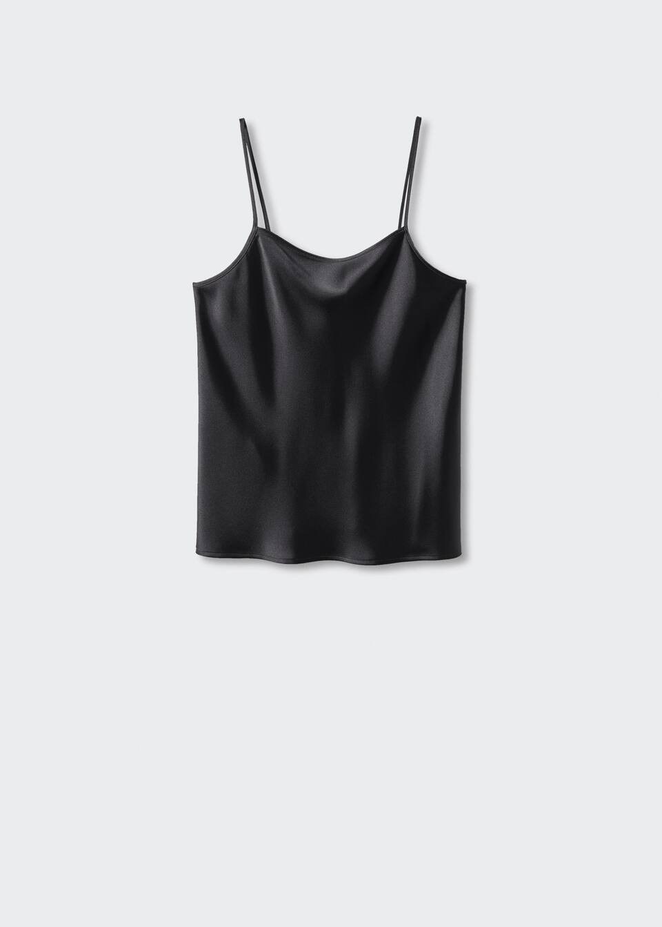 Satin lace top | MANGO (UK)