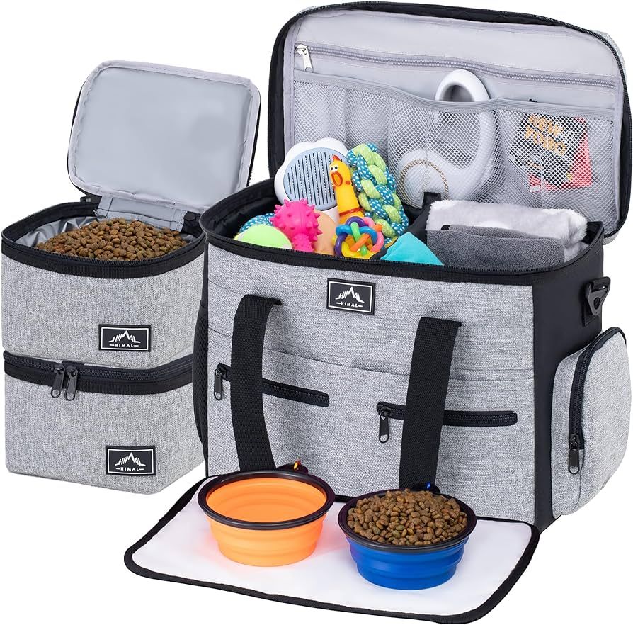 Dog Travel Bag Kit for Supplies - Large Pet Travel Bag for Dogs - Convenient Luggage Sleeve, Over... | Amazon (US)